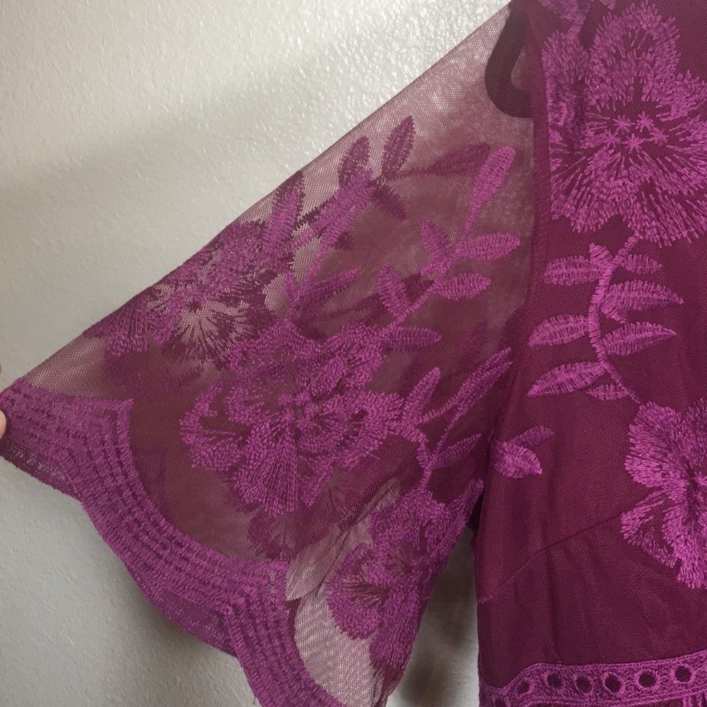 New*PinkBlush Plum Lace Mesh Overlay Maternity - Picture 6 of 12